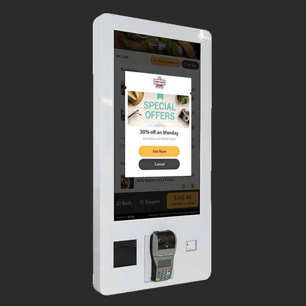 27 Inch Smart Touchpay Self-service Payment Kiosk with Advertising Display
